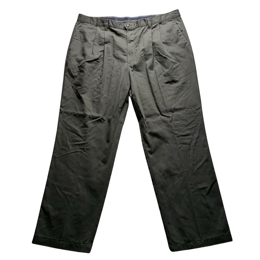 Dockers Pants Mens 44x32 Green Pleated Twill Classic Fit No Wrinkle Khakis Chino